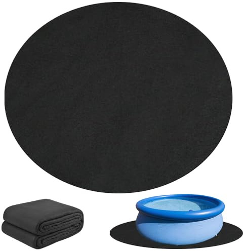 RNPKZ Tapis de Sol pour Piscine, Ø 370 cm D'extérieur Tapis de Piscine Rond, Antidérapant et Absorbant l'eau, Pliable, Indéchirable, Robuste, Isolation Thermique, Protection pour la Toile de Piscine