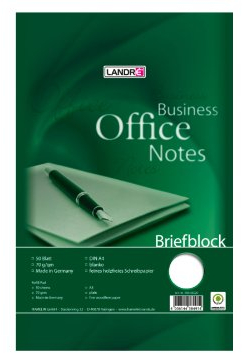 Landré Briefblock A4 blanko, 50 Blatt, 70 g/m² Papier, 10 Stück