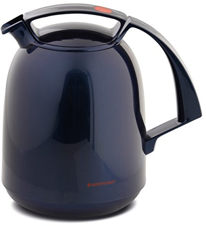 ROTPUNKT Isolierkanne 810 FAY 1,0 l | Zweifunktions-Drehverschluss | BPA-frei - gesundes Trinken | Made in Germany | Warm + Kalthaltung | Glaseinsatz (midnightblue)