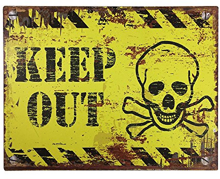 Blechschild KEEP OUT Retro Vintage Deko Warnschild Betreten Verboten 25x33cm
