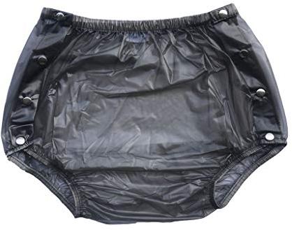 Haian Inkontinenzhose für Erwachsene, Kunststoff, mit Druckknöpfen, Größe 3XL, durchsichtig Blau