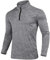 KEFITEVD Funktionsshirt Herren Langarm Mountainbike Shirt Warm Herbst Winter Stehkragen Sport Pullover Long Sleeve Ski Shirt Herren Hellgrau M