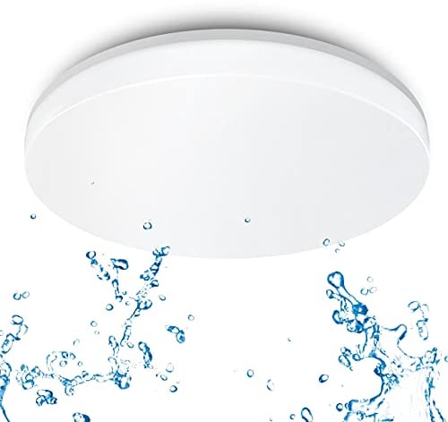 ANWIO 24W Deckenlampe, IP65 Wasserfest Badlampe, 4000K LED Deckenleuchte, 2400lm Lampen ideal für Badezimmer Balkon Flur Küche Wohnzimmer, Neutralweiß Badezimmerlampe Ø33cm