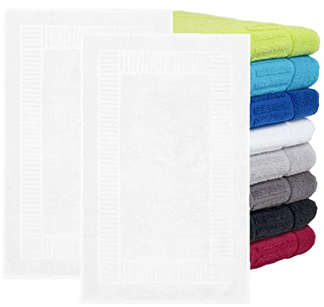 BaSaTex - 2er Pack Badvorleger für Dusche & Badewanne - Badematte Saugfähig & Schnelltrocknend in 50x80 cm - Aus 100% Baumwolle - Öko-Tex Made in Green Zertifiziert - Türkis