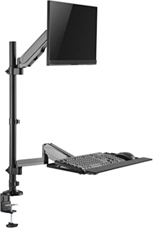 VDD Estación de trabajo sentado-pie - Soporte para monitor Teclado - Calculadora de escritorio