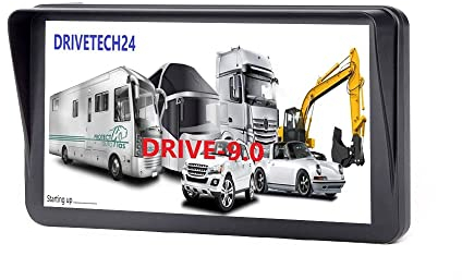 großes 9 Zoll Navigationsgerät Drive-9.0 mit TMC Verkehrsfunkempfänger für PKW LKW Wohnmobil Bus EU-Karten Radarwarner, lebenslange Kartenupdates