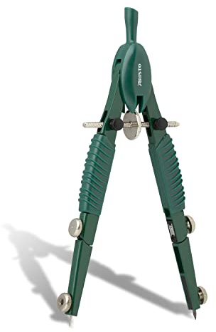 Aristo AR55819 Topline Art Series Schnellverstellzirkel (Kreise bis 370 mm Durchmesser, Ersatzminen, Schenkel aus Zinkdruckguss) mystic green