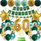 60 Geburtstag Deko Frauen Mann, 60. Geburtstag Dekoration Grün Gold 60 Geburtstagdeko Luftballons 60 Happy Birthday Banner 60. Geburtstag Konfetti Luftballons für 60 Geburtstagdeko Frauen Mann