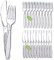 Exsbtay 200 piezas Tenedores de Plástico, Cubiertos plastico, Cuchillos y tenedores de plástico reutilizables, Perfectos para Fiestas de Cumpleaños, Buffets,Bodas y Campamentos