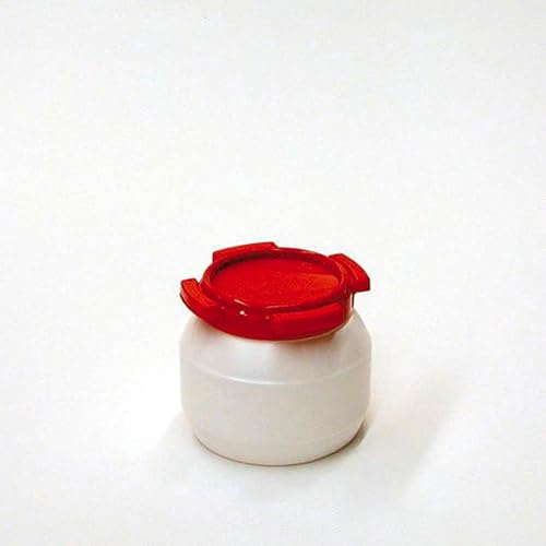 DENIOS Weithalsfass WH 3, aus Polyethylen (PE), 3,6 Liter Volumen, weiß/rot