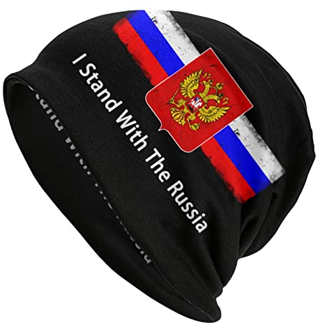 Oudrspo Russland 9 Russland Strickmütze für Erwachsene, Stretch-Strick-Schädelmütze, warme Wintermütze für Damen und Herren