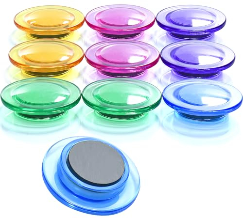 Magnete für Magnettafel stark, 10 Stück Starke Magnet für Whiteboard, 5 Farben Rund Bunt Dekorative Magnete, Mini Stark Magnet, Kühlschrankmagnete für Pinnwand