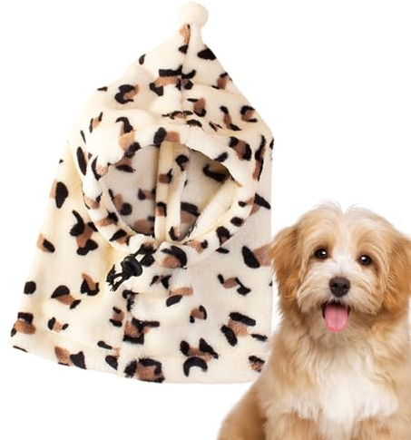 Anulely Halswärmer für Hunde, Winter-Hundemütze,Weicher, Warmer Leoparden-Schlauchschal für Hunde - Hundeschal für kaltes Wetter, für Hunde, Katzen, Kaninchen, Chinchillas, für Par s,