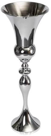 Vase Blumenvase Gefäß Pokalvase Dekovase Aluminium Silber Luxus - Bodenvase Modern Große Boden stehend Vase,Eisen Blume Hochzeit große atemberaubende dekorativeVase, DIY Hochzeit Dekoration,74cm