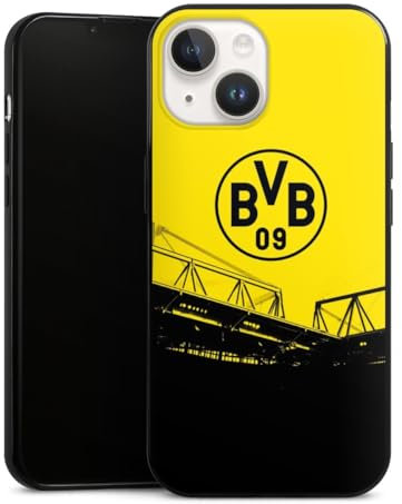 Slim Case extra dünn kompatibel mit Apple iPhone 14 Silikon Handyhülle schwarz Hülle Borussia Dortmund BVB Fanartikel