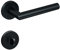 Gavroche Poignée de porte modèle 1 pour porte de chambre - Poignées de porte élégantes noires - Rosace - Acier inoxydable noir (WC salle de bain)