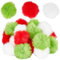 SUNNYCLUE 1 Box 30 Stück 40mm Weihnachts Pompon Bälle Puffball Groß Weich Flauschig Weihnachts Pompons Unterschiedliche Farben Rot Grün Weiß Pompons Künstliche Wollbälle Großpackung Für DIY Kreatives