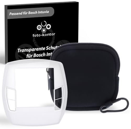 foto-kontor Schutzhülle kompatibel mit Bosch Intuvia E- Bike durchsichtig Display Schutz vor Wasser und Schlamm Set Pedelec transparent Cover wasserdicht Kratzfest Schutztasche Zubehör