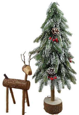 Árbol de Navidad Artificial Agujas de Pino y piñas Árbol de Navidad Decorado con Ambiente de Frutos Rojos Adorno de árbol de Navidad de Mesa(70cm)