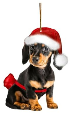 Allbestop Lampe Salon Industrielle Chien Ornement de Noël en Acrylique décoration d'arbre de Noël Pendentif Ornements de Noël Ornement de Vacances de Voiture Pendentif de Voiture Pot De Chambre (H, 8
