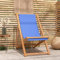 Homgoday Liegestuhl Teak 56x105x96cm Blau Outdoor Stühle Möbel