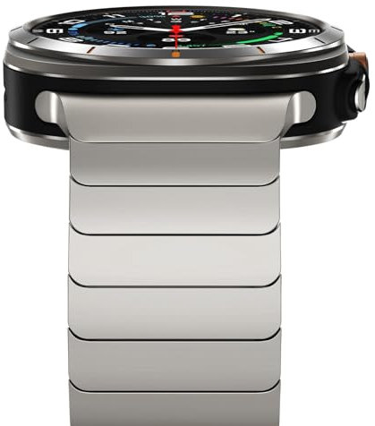 Fullife Metall Edelstahl Armband für Samsung Galaxy Watch Ultra 47mm(2025/2024),Titan