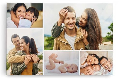 Paul Sinus Leinwandbild Collage - SOFORT ONLINE Upload - individuelles Bild Personalisieren Sie Ihre Fotos auf Leinwand - In verschiedenen Größen wählen