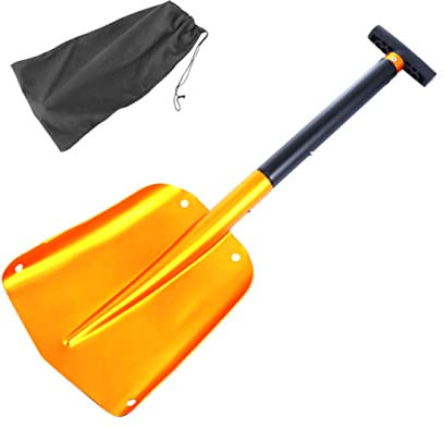 DECOMELODY Schneeschaufel Pusher Faltschaufel für Auto Autokratzer-Entferner Schneefräse Gel Outdoor Gear autozubehör Werkzeug einziehbare Eiskratzer Schneekratzer Aluminiumlegierung Golden