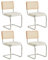 JZGORC Lot de 4 Chaise de Salle à Manger Moderne, Chaise de Cuisine Rembourrée en Peluche Granulaire, Chaise de Salle à Manger en Porte-à-Faux avec Dossier en Rotin Maillé - Blanc