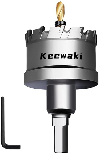 Keewaki 50mm Metal Hole Saw – Heavy Duty Carbide Cutter for Metal, Steel, Aluminum, Plastic, Wood – Precision Cutter in Protective Plastic Box