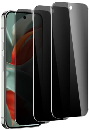 SUJASEN 3 Pack Protector Pantalla de Privacidad para Google pixel 9 Pro XL/10 Pro XL, Antiespia Cristal Vidrio Templado, Dureza 9H, Antiarañazos, Sin Burbujas