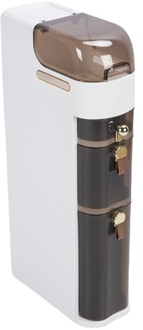 Jiawu Schmaler Bodenorganisator Transparenter Schubladen Kleiner Eckschrank mit Rädern für Badezimmer, für Badezimmer/Küche/Schlafzimmer (4 Schichten)