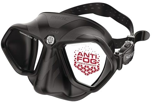 SEAC Wild – Low-Volume Silikon-Tauchmaske | Antibeschlag Zweiglas-Maske mit 3D-Schnalle und erweitertem Sichtfeld zum Apnoetauchen
