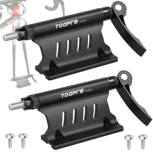 Set of 2 Bike Fork Mount, Aluminum Alloy Car Roof Rack for Outdoor Travel Transporting Bicycle Thru Axle Fitments for 100×5/100×12/100×15/110×15mm Quick Release (Black)