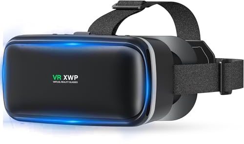 XWP 3D VR Brille Handy Für Smartphones, Virtual Reality Headset Mit HD-Anti-Blaulicht-Linsen, Kompatibel Mit iPhone/Android (4,7–6,8), Für Spiele & Filme, Geburtstagsgeschenk Für Freunde Und Familie