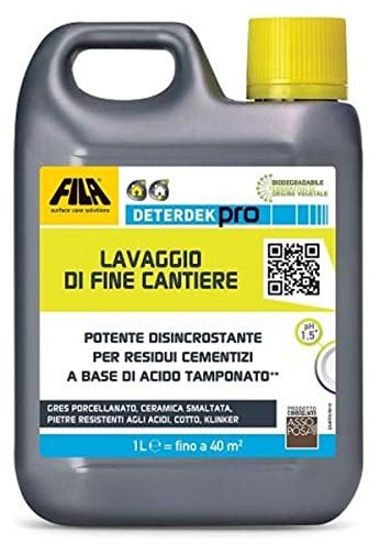 Fila Deterdek Desincrustante para barro, gres porcelánico, cerámica esmaltada, piedras resistentes a los ácidos, clinker 1 litre