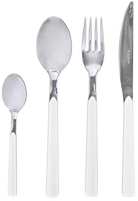 eme Servizio Posate Fast Acciaio COLORATO Pz 24 Bianco