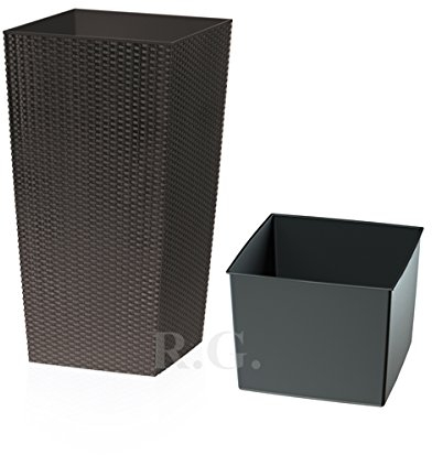 Blumentopf Übertopf Blumenkübel Pflanzkübel Rato Polyrattan Pflanztopf von rg-vertrieb (265, Umbra)