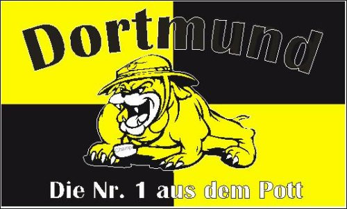 Flagge 90 x 150 : Dortmund die Nr 1 aus dem Pott (Bulldogge)