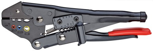Knipex EAN Crimpzange Kabelschuhe, Isolierte Steckverbinder 0.5 bis 6mm² 97 00 215 A