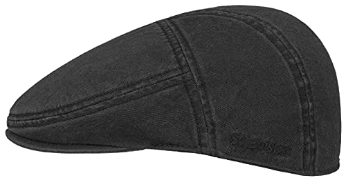 Stetson Paradise Cotton Schirmmütze Herren - Flatcap mit UV-Schutz 40 - Herrenmütze aus Baumwolle - Schirmmütze (Schirmlänge 4,5 cm) - Schiebermütze - Flat Cap Sommer/Winter schwarz S (54-55 cm)