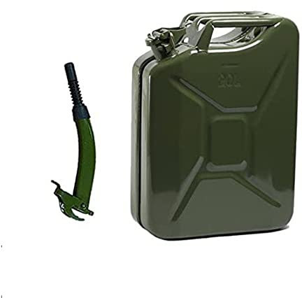 Opticare 20 Litre Green Metal Jerry Can With Spout (UN Approved, GS/TUV Certification)