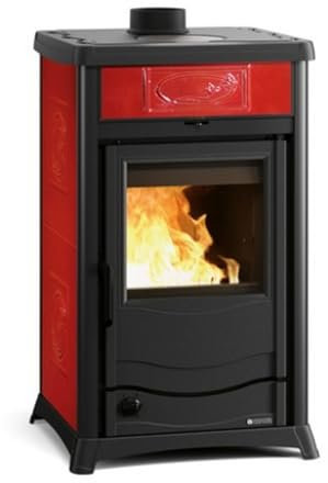 La Nordica - Termostufa a Legna TermoRossella Plus Evo D.S.A. Finitura Maiolica Liberty Bordeaux da 55,9cm