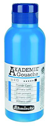 Schmincke – AKADEMIE® Gouache - feine Künstler-Gouache, Primär Cyan - 250 ml