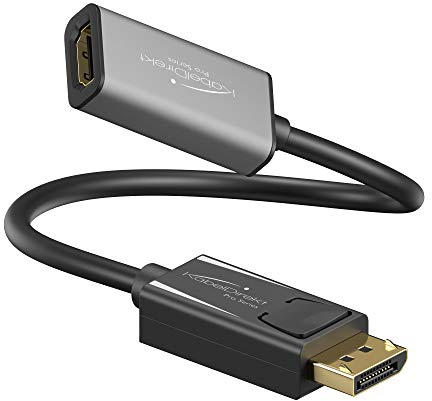 KabelDirekt – DisplayPort per adattatore HDMI – 0,15 m – (4K/60 Hz, contatti dorati 24k, adatto a tutte le schede grafiche con uscita DP)