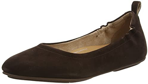 Fitflop Women's Allegro Suede Ballet Flat, Chocolate Brown, 4 UK
