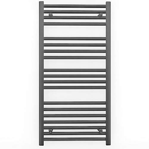 Myhomeware Anthracite Grey Heated Bathroom Towel Rail Radiator For Central Heating Elegant Designer In UK (500mm x 1000mm (h))
