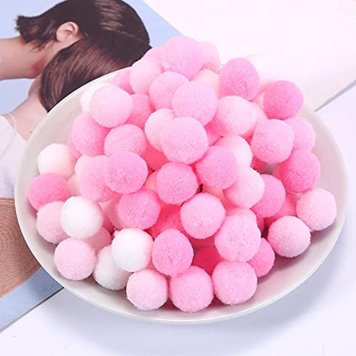 1000 Stück Bunte Mini Pompons,10mm Pompom Bälle Kleine Bommeln,Flauschigen Plüschbälle Filzkugeln Deko für Geburtstag & Hochzeit Party Dekorieren Lustige DIY Nähen Basteln Handwerk,Rosa