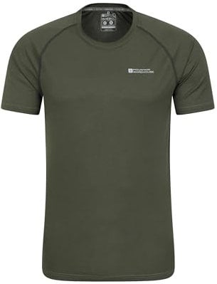 Mountain Warehouse Aero II Mens Short Sleeve Top - T-Shirt, Lightweight Tee Shirt, Breathable Top - for Spring Summer, Gym, Sports, Outdoor Dark Khaki XL