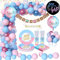 Gender Reveal Party Decoration, Baby Shower Décoration, Vaisselle Gender Reveal Party Bébé Girl Or Boy, Confettis Bleu et Rose, Boy Or Girl Banner for Baby Showerr, Fête de Révélation de Genre
